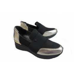 SKÓRZANE POLSKIE Sneakersy koturn 5 cm 38