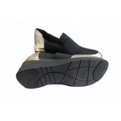 SKÓRZANE POLSKIE Sneakersy koturn 5 cm 38