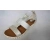 Sandały SKÓRZANE ZŁOTO PŁASKIE 1,5 CM CM 37