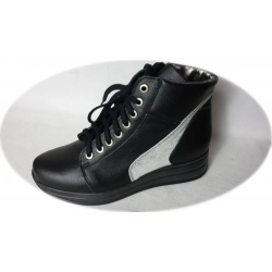 Damskie buty sportowe sznurowane czarne 37