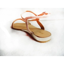 Sandały młodzieżowe PŁASKIE złote 40