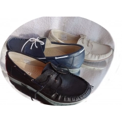 Mieciutki skórzany SZNUROWANY  MOKASYN BEŻOWY  40