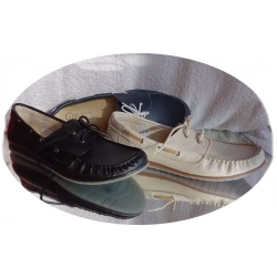 Mieciutki skórzany SZNUROWANY  MOKASYN BEŻOWY  40