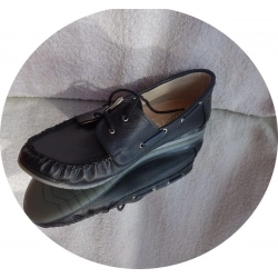 Mieciutki skórzany SZNUROWANY  MOKASYN BEŻOWY  40