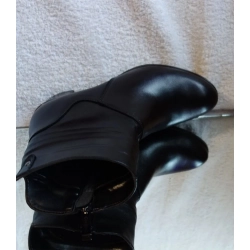 BOTKI skóra szersze CZARNE obcas 5,5 CM 36