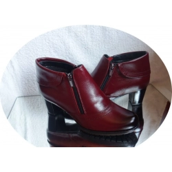 SKÓRZANE BOTKI szerokie tęgośc H OBCAS 6 CM 39