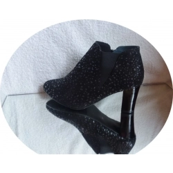 SKÓRZANE BOTKI szerokie tęgośc H OBCAS 8 CM 44