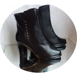 SKÓRZANE BOTKI szerokie tęgośc H OBCAS 9 CM 35