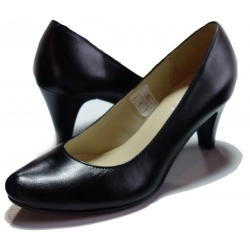 skorzane czólenko CZARNE obcas 6,8 cm 36