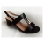 Wycofany z oferty  czarne dodatek złota SANDAŁY obcas 5cm 41