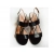Wycofany z oferty  czarne dodatek złota SANDAŁY obcas 5cm 41