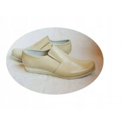 Skorzane BUTY szerokie TĘGOSĆ H BEŻ 45