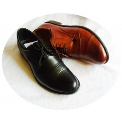 Skorzane BUTY MESKIE koniak szerokie TĘGOSĆ H 40