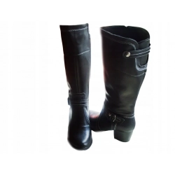 Kozaki SKÓRA SZEROKA CHOLEWKA obwód AZ 44 CM 39