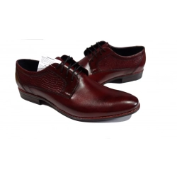 MOSKAŁA skórzane BUTY męskie bordo nr 41