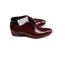 MOSKAŁA skórzane BUTY męskie bordo nr 41