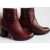 Skórzane Botki bordo SZERSZE Obcas 7 CM 37