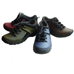 SKÓRZANE TREKKINGI czerwony szerokie 40