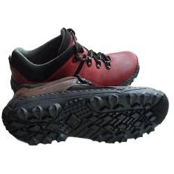 SKÓRZANE TREKKINGI czerwony szerokie 40