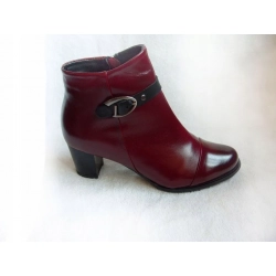 SKÓRZANE BOTKI szerokie tęgośc H OBCAS 6 CM 45
