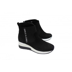 SKÓRZANE Sneakersy botki koturn 5 cm POLAR 36