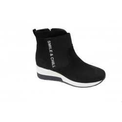 SKÓRZANE Sneakersy botki koturn 5 cm POLAR 36