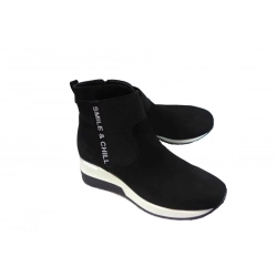 SKÓRZANE Sneakersy botki koturn 5 cm POLAR 36