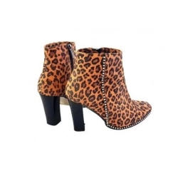 BOTKI skóra szerokie pantera obcas 8 CM 42
