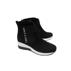 SKÓRZANE Sneakersy botki koturn 5 cm POLAR 36