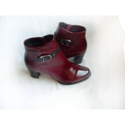 SKÓRZANE BOTKI szerokie tęgośc H OBCAS 6 CM  35