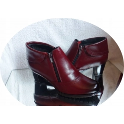 SKÓRZANE BOTKI szerokie tęgośc H OBCAS 6 CM 36
