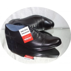 MOSKAŁA SKÓRZANE BUTY męskie wizytowe czarne 45