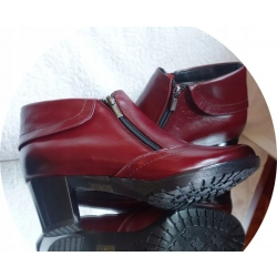 SKÓRZANE BOTKI szerokie tęgośc H OBCAS 6 CM 35