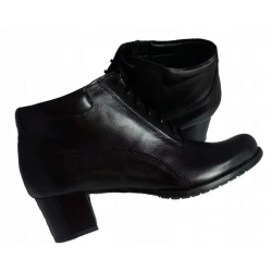 SKÓRZANE BOTKI szerokie tęg 2X H OBCAS 5,5 cm 44