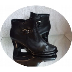 SKÓRZANE BOTKI szerokie tęgośc H OBCAS 6 cm 38