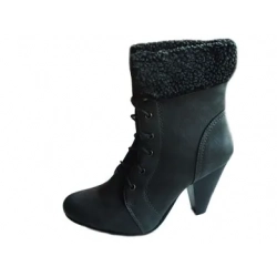 glam SZARE BOTKI wysoki GRUBSZY obcas 40