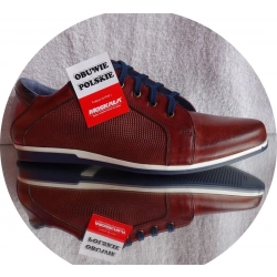 MOSKAŁA skóra BUTY męskie BORDO rozmiar 39