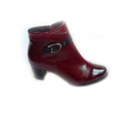 SKÓRZANE BOTKI szerokie bordo tęg 2 x H OBCAS 6 40