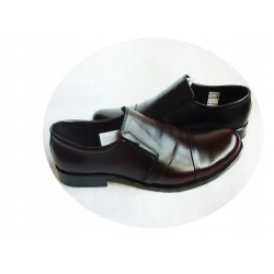 Skorzane BUTY MESKIE szerokie TĘGOSĆ H czarny 44