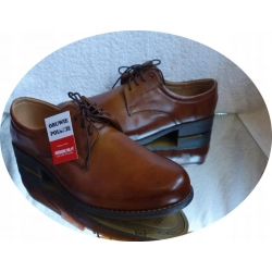 BARDZO SZEROKIE BUTY MESKIE TEGOSC 3 X H 41 koniak