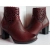 Skórzane Botki bordo  SZERSZE Obcas 7 CM  36