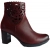 Skórzane Botki bordo  SZERSZE Obcas 7 CM  36