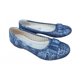 Balerinki damskie ze skóry Granatowe nr.37