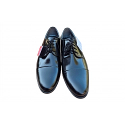 Eleganckie skórzane półbuty Moskała czarne tęg G nr.42