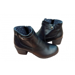 Botki czarne skórzane obc.6cm nr.37