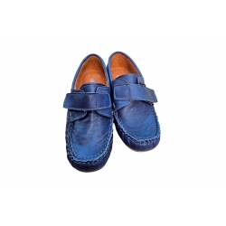 Wygodne skórzane półbuty dziecięce niebieskie tęg G nr.32