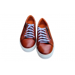 skórzane półbuty sportowe  Brązowe tęg G nr.41