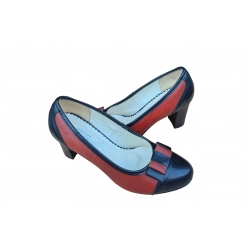 Czółenka damskie ze skóry brązowe obc.7cm nr.37