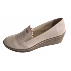 Czółenka damskie ze skóry cappuccino obc.4cm nr.38