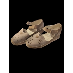 Skórzane beżowe espadryle obc.2cm nr.38